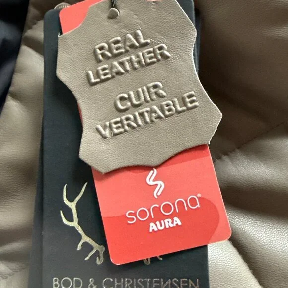 Bod & Christensen Women's Leather Puffer Jacket Quilted Size Small New with Tag - Picture 5 of 9